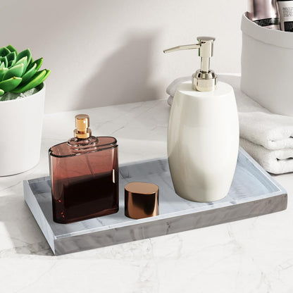 2PCS 7.87” L x 3.93” W Silicone Soap Dispenser Trays, countertop Tray for Kitchen Counter, Toilet, Small Black Tray for Scrubber, Lotion Bottles, Perfume, Jewelry, Candle, Key Trinket Ring-Black