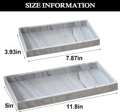 2PCS 7.87” L x 3.93” W Silicone Soap Dispenser Trays, countertop Tray for Kitchen Counter, Toilet, Small Black Tray for Scrubber, Lotion Bottles, Perfume, Jewelry, Candle, Key Trinket Ring-Black