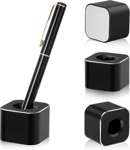 2 Pieces Single Pen Holder Metal Pen Stand Square Base Aluminum Student Desk Organizer for Desk Desktop Toothbrush Stand Holder Display for Home Office Students Teachers