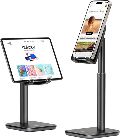 Height Angle Adjustable Phone Stand for Desk, Black