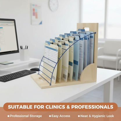 Clipboard Holder, Wooden Large Capacity Desktop Organizer,Desk Organizer
