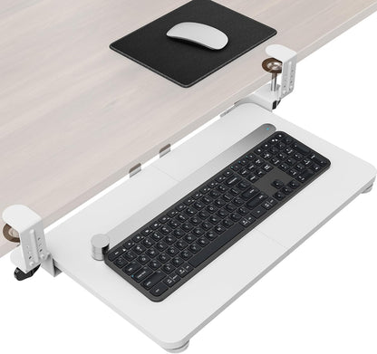 Ergonomic Keyboard Tray Under Desk, 25.6x11.8 Inch Board, Black