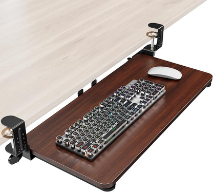 Ergonomic Keyboard Tray Under Desk, 25.6x11.8 Inch Board, Black
