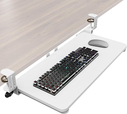 Ergonomic Keyboard Tray Under Desk, 25.6x11.8 Inch Board, Black