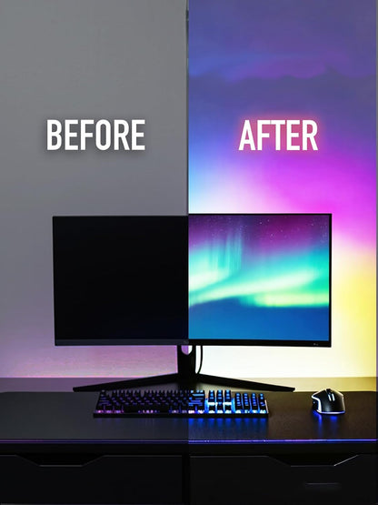 RGB LED Backlights for Monitor, Smart App Control Multiple Modes, Music Sync, USB Port (for 27in Monitor, Standard)
