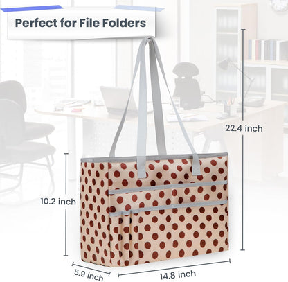 File Organizer Box, Portable Tote Bag Hanging Filing Box Desktop File Folder Document Storage Organizer with Pockets and Handles