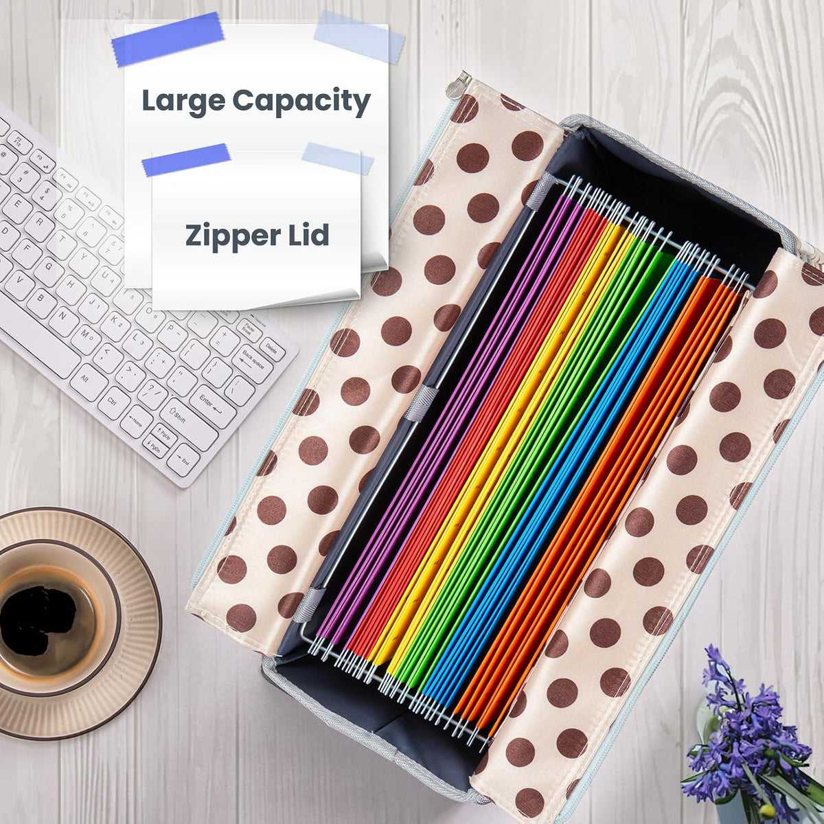 File Organizer Box, Portable Tote Bag Hanging Filing Box Desktop File Folder Document Storage Organizer with Pockets and Handles