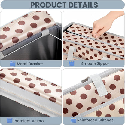 File Organizer Box, Portable Tote Bag Hanging Filing Box Desktop File Folder Document Storage Organizer with Pockets and Handles