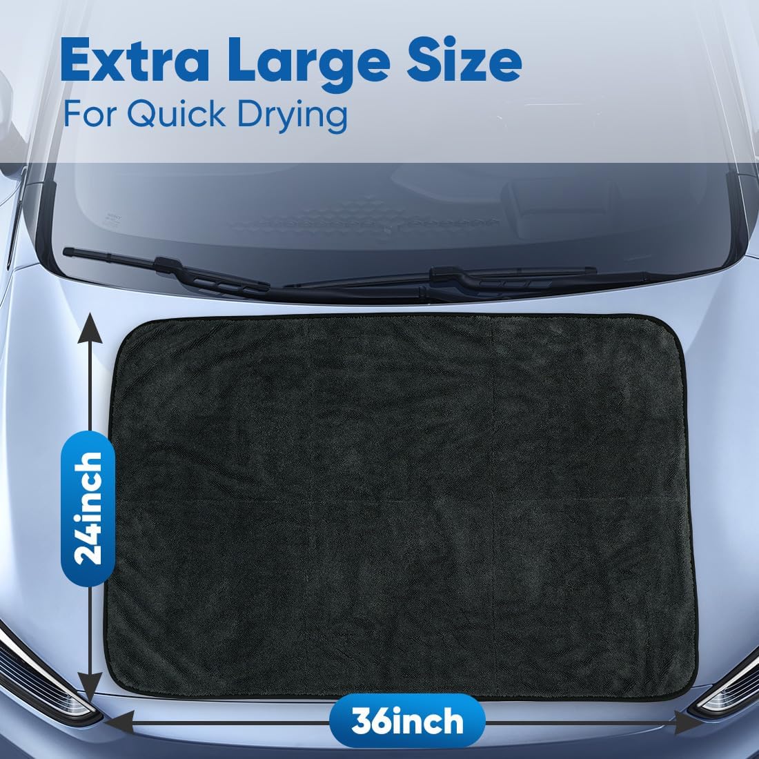 Black Microfiber Cleaning Cloth 12 Pack, 12.5 x 12.5 inch Microfiber Towels for Cars, Ultra Absorbent Car Washing Cloth, Lint Free Streak Free Cleaning Rags for Car, Kitchen, and Window