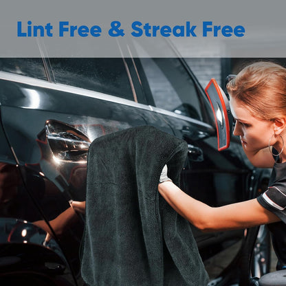 Black Microfiber Cleaning Cloth 12 Pack, 12.5 x 12.5 inch Microfiber Towels for Cars, Ultra Absorbent Car Washing Cloth, Lint Free Streak Free Cleaning Rags for Car, Kitchen, and Window