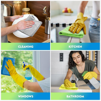 Black Microfiber Cleaning Cloth 12 Pack, 12.5 x 12.5 inch Microfiber Towels for Cars, Ultra Absorbent Car Washing Cloth, Lint Free Streak Free Cleaning Rags for Car, Kitchen, and Window