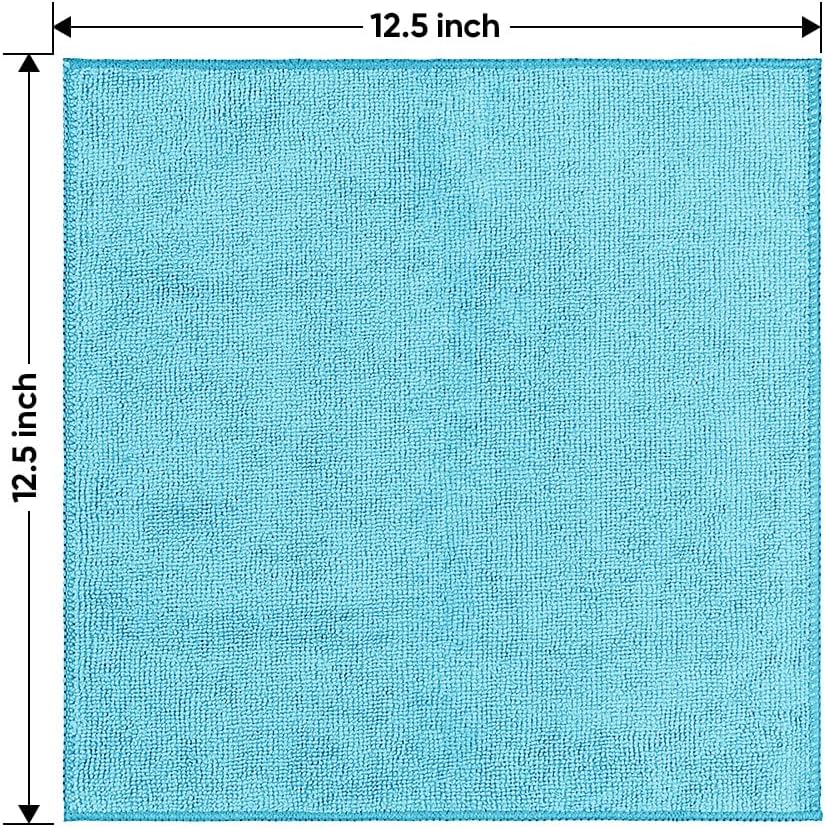 Black Microfiber Cleaning Cloth 12 Pack, 12.5 x 12.5 inch Microfiber Towels for Cars, Ultra Absorbent Car Washing Cloth, Lint Free Streak Free Cleaning Rags for Car, Kitchen, and Window