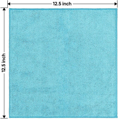 Black Microfiber Cleaning Cloth 12 Pack, 12.5 x 12.5 inch Microfiber Towels for Cars, Ultra Absorbent Car Washing Cloth, Lint Free Streak Free Cleaning Rags for Car, Kitchen, and Window