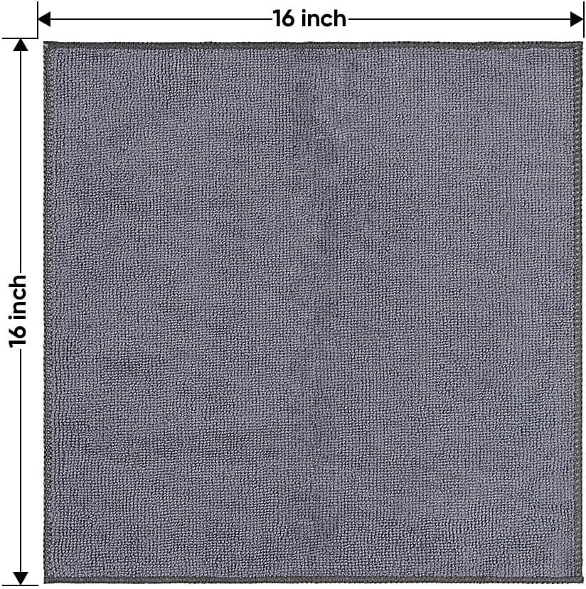 Black Microfiber Cleaning Cloth 12 Pack, 12.5 x 12.5 inch Microfiber Towels for Cars, Ultra Absorbent Car Washing Cloth, Lint Free Streak Free Cleaning Rags for Car, Kitchen, and Window