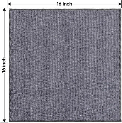 Black Microfiber Cleaning Cloth 12 Pack, 12.5 x 12.5 inch Microfiber Towels for Cars, Ultra Absorbent Car Washing Cloth, Lint Free Streak Free Cleaning Rags for Car, Kitchen, and Window