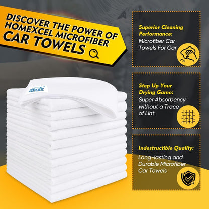 Black Microfiber Cleaning Cloth 12 Pack, 12.5 x 12.5 inch Microfiber Towels for Cars, Ultra Absorbent Car Washing Cloth, Lint Free Streak Free Cleaning Rags for Car, Kitchen, and Window
