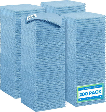 Black Microfiber Cleaning Cloth 12 Pack, 12.5 x 12.5 inch Microfiber Towels for Cars, Ultra Absorbent Car Washing Cloth, Lint Free Streak Free Cleaning Rags for Car, Kitchen, and Window