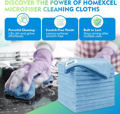 Black Microfiber Cleaning Cloth 12 Pack, 12.5 x 12.5 inch Microfiber Towels for Cars, Ultra Absorbent Car Washing Cloth, Lint Free Streak Free Cleaning Rags for Car, Kitchen, and Window