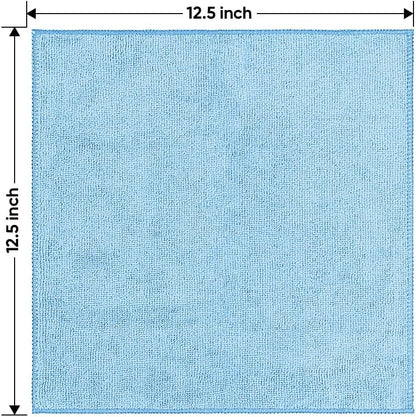Black Microfiber Cleaning Cloth 12 Pack, 12.5 x 12.5 inch Microfiber Towels for Cars, Ultra Absorbent Car Washing Cloth, Lint Free Streak Free Cleaning Rags for Car, Kitchen, and Window