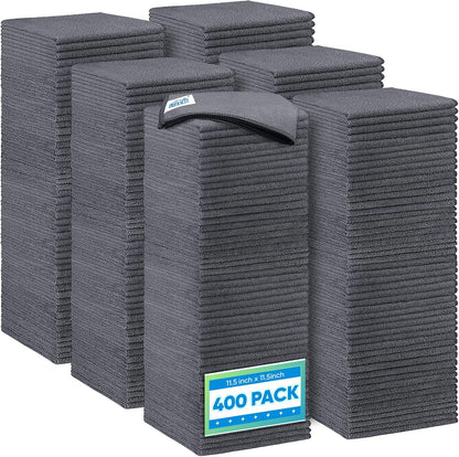 Black Microfiber Cleaning Cloth 12 Pack, 12.5 x 12.5 inch Microfiber Towels for Cars, Ultra Absorbent Car Washing Cloth, Lint Free Streak Free Cleaning Rags for Car, Kitchen, and Window