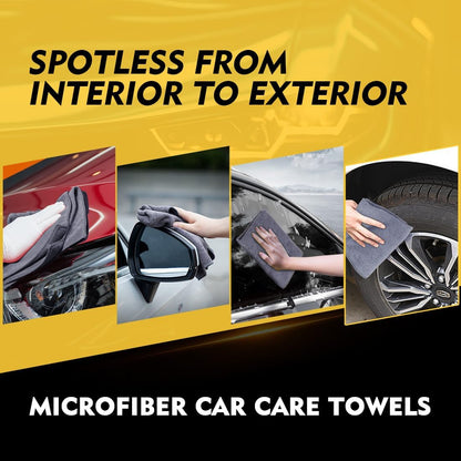 Black Microfiber Cleaning Cloth 12 Pack, 12.5 x 12.5 inch Microfiber Towels for Cars, Ultra Absorbent Car Washing Cloth, Lint Free Streak Free Cleaning Rags for Car, Kitchen, and Window