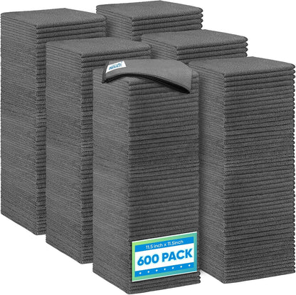 Black Microfiber Cleaning Cloth 12 Pack, 12.5 x 12.5 inch Microfiber Towels for Cars, Ultra Absorbent Car Washing Cloth, Lint Free Streak Free Cleaning Rags for Car, Kitchen, and Window