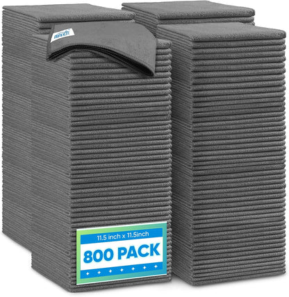 Black Microfiber Cleaning Cloth 12 Pack, 12.5 x 12.5 inch Microfiber Towels for Cars, Ultra Absorbent Car Washing Cloth, Lint Free Streak Free Cleaning Rags for Car, Kitchen, and Window