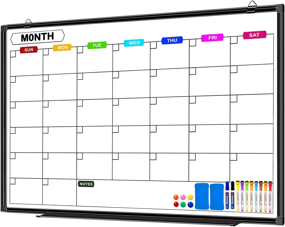 Dry Erase Calendar Whiteboard for Wall 36" x 24"