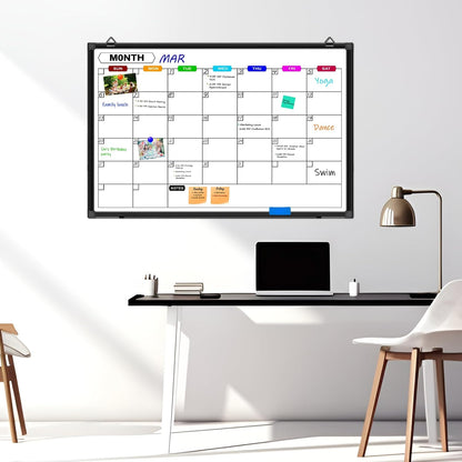 Dry Erase Calendar Whiteboard for Wall 36" x 24"