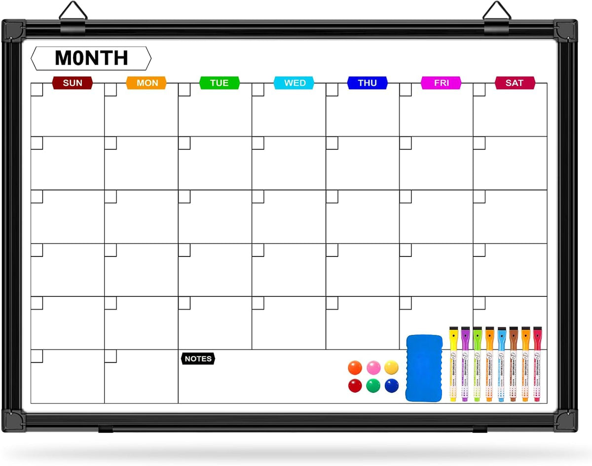 Dry Erase Calendar Whiteboard for Wall 36" x 24"