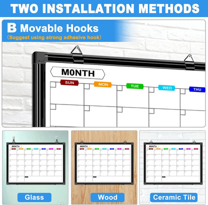 Dry Erase Calendar Whiteboard for Wall 36" x 24"