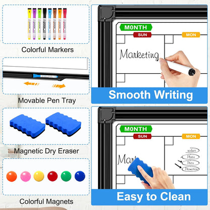 Dry Erase Calendar Whiteboard for Wall 36" x 24"