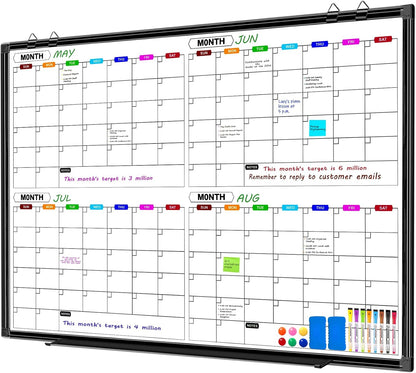 Dry Erase Calendar Whiteboard for Wall 36" x 24"