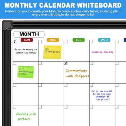 Dry Erase Calendar Whiteboard for Wall 36" x 24"