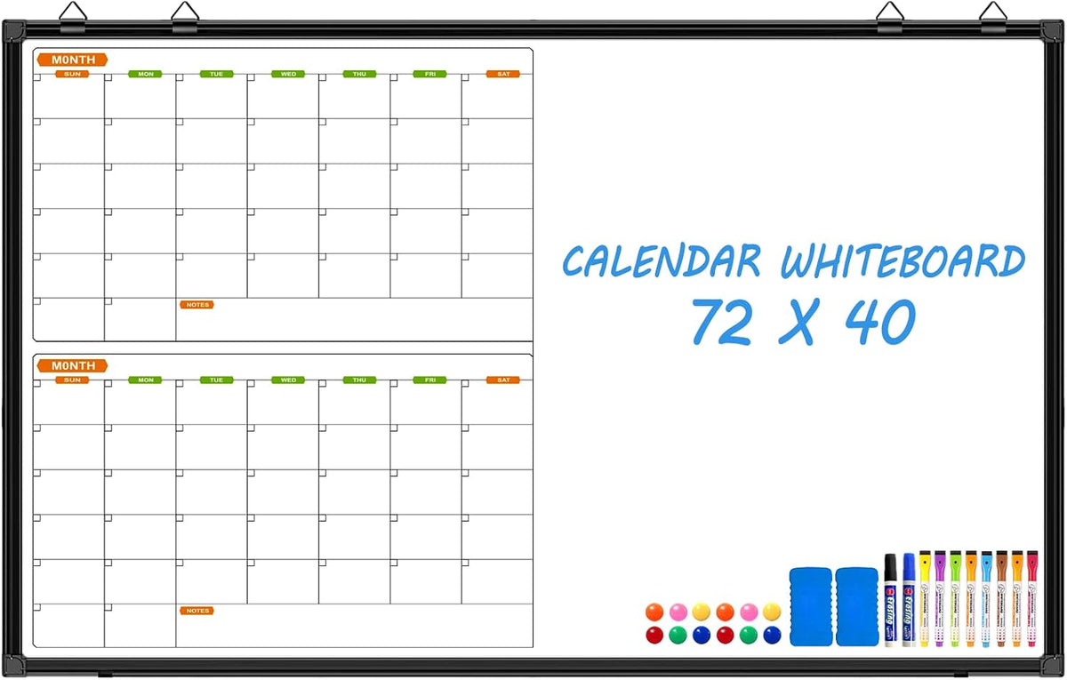 Dry Erase Calendar Whiteboard for Wall 36" x 24"
