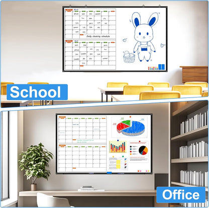 Dry Erase Calendar Whiteboard for Wall 36" x 24"
