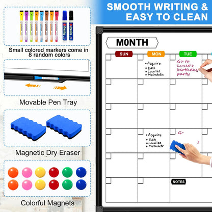 Dry Erase Calendar Whiteboard for Wall 36" x 24"