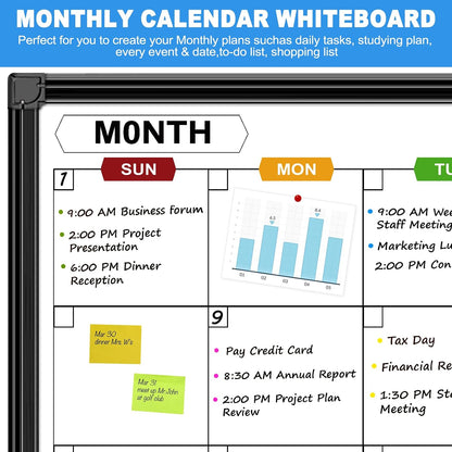 Dry Erase Calendar Whiteboard for Wall 36" x 24"
