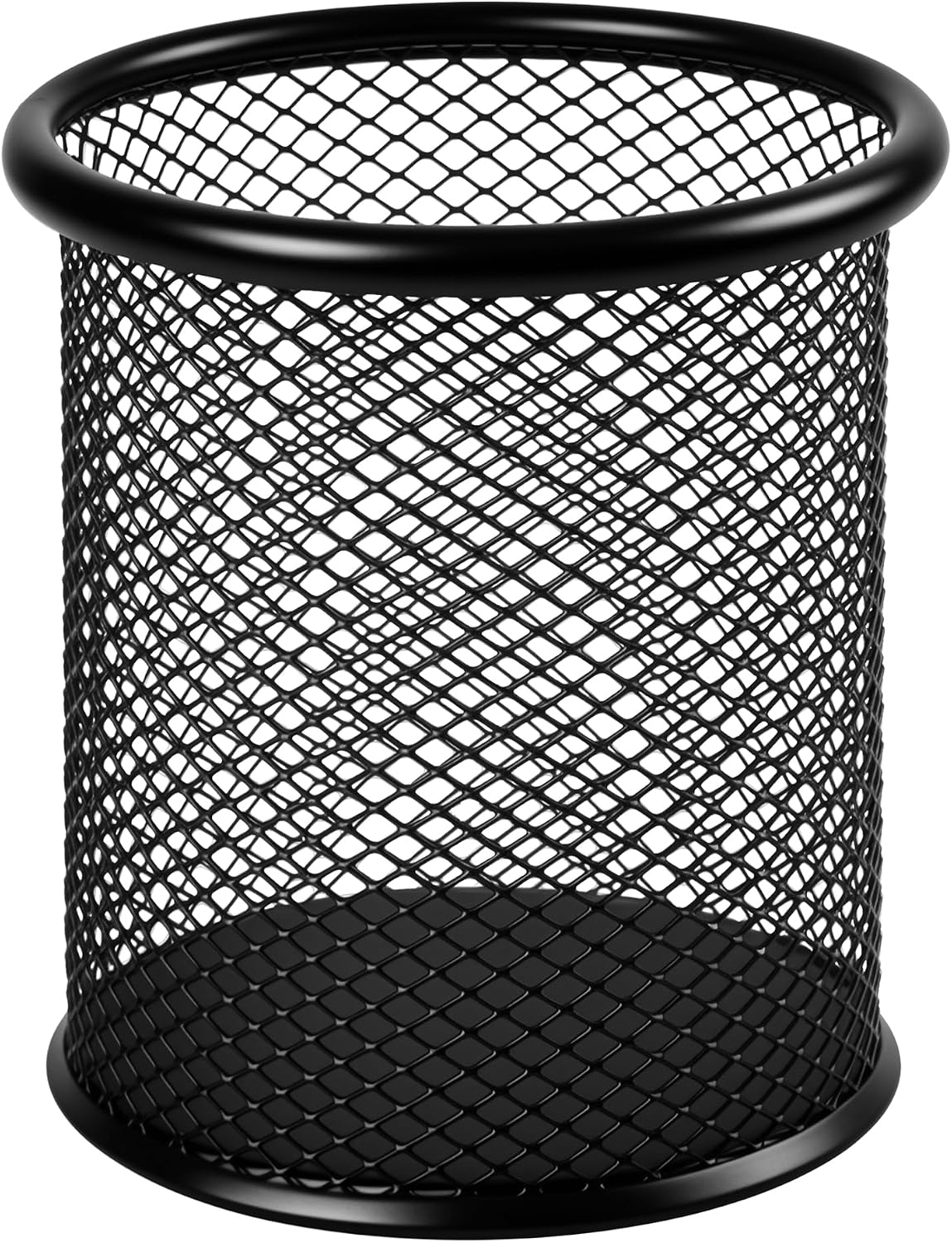 Black Pen Holder Cup for Desk ，Modern Wire Mesh Pencil Cup Holder, Durable Office Pen Organizer for Desk, Home & Office