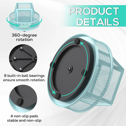 360°Rotating Mesh Desk Organizer & Pen Holder - Black