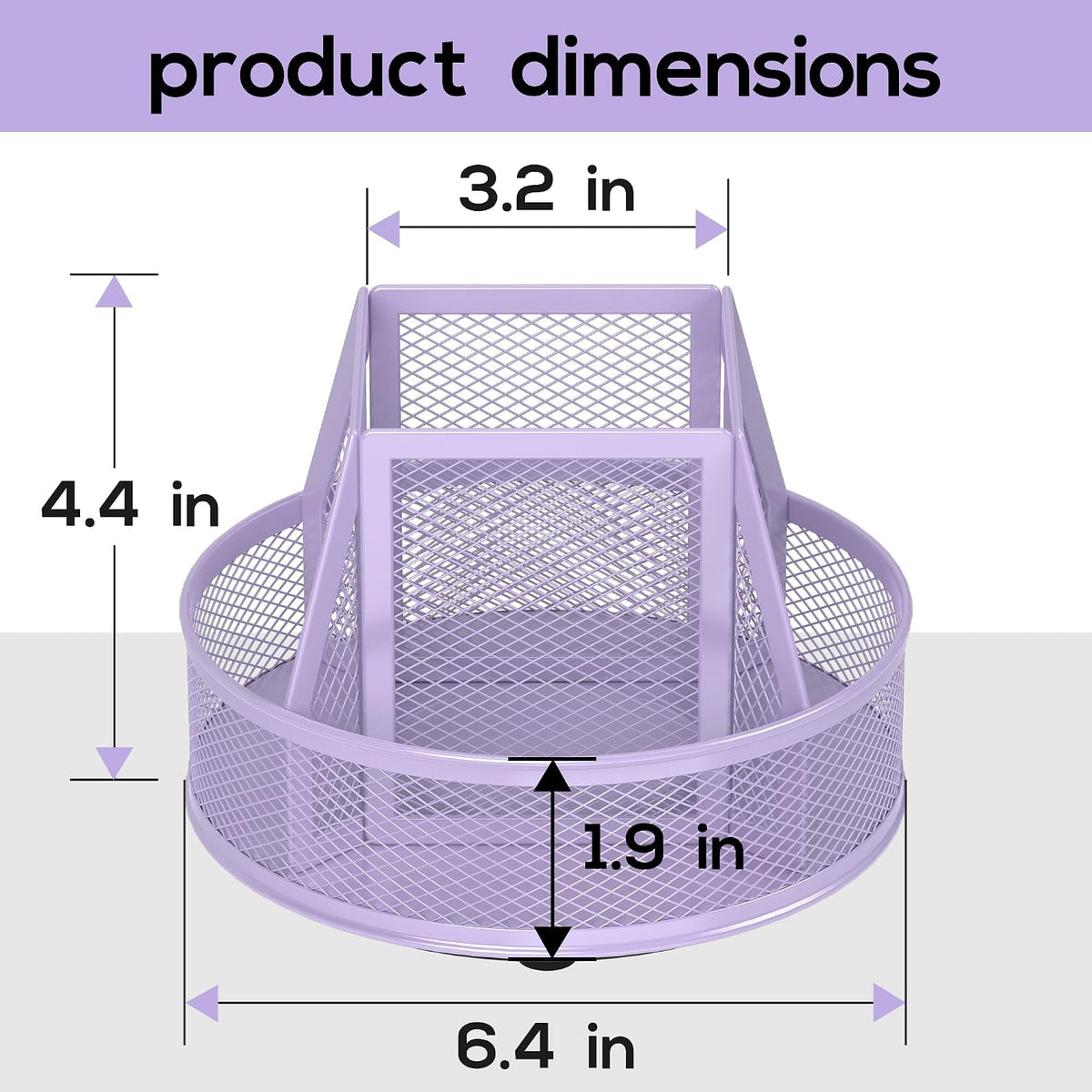 360°Rotating Mesh Desk Organizer & Pen Holder - Black