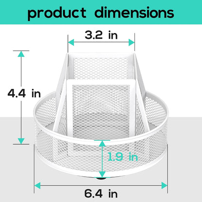360°Rotating Mesh Desk Organizer & Pen Holder - Black