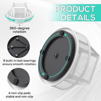360°Rotating Mesh Desk Organizer & Pen Holder - Black