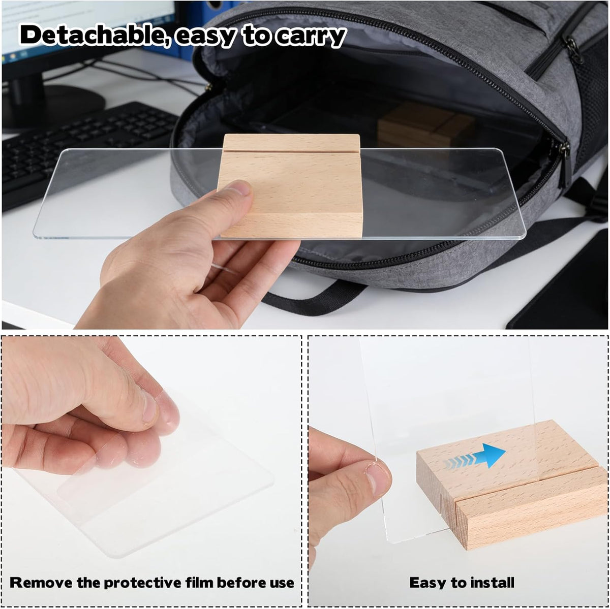 3PCS Monitor Memo Board Acrylic Detachable Sticky Note Holder for Computer Screen Clear Multifunction Portable Memo Message Board Holder Office Desk Accessories Desktop Organization