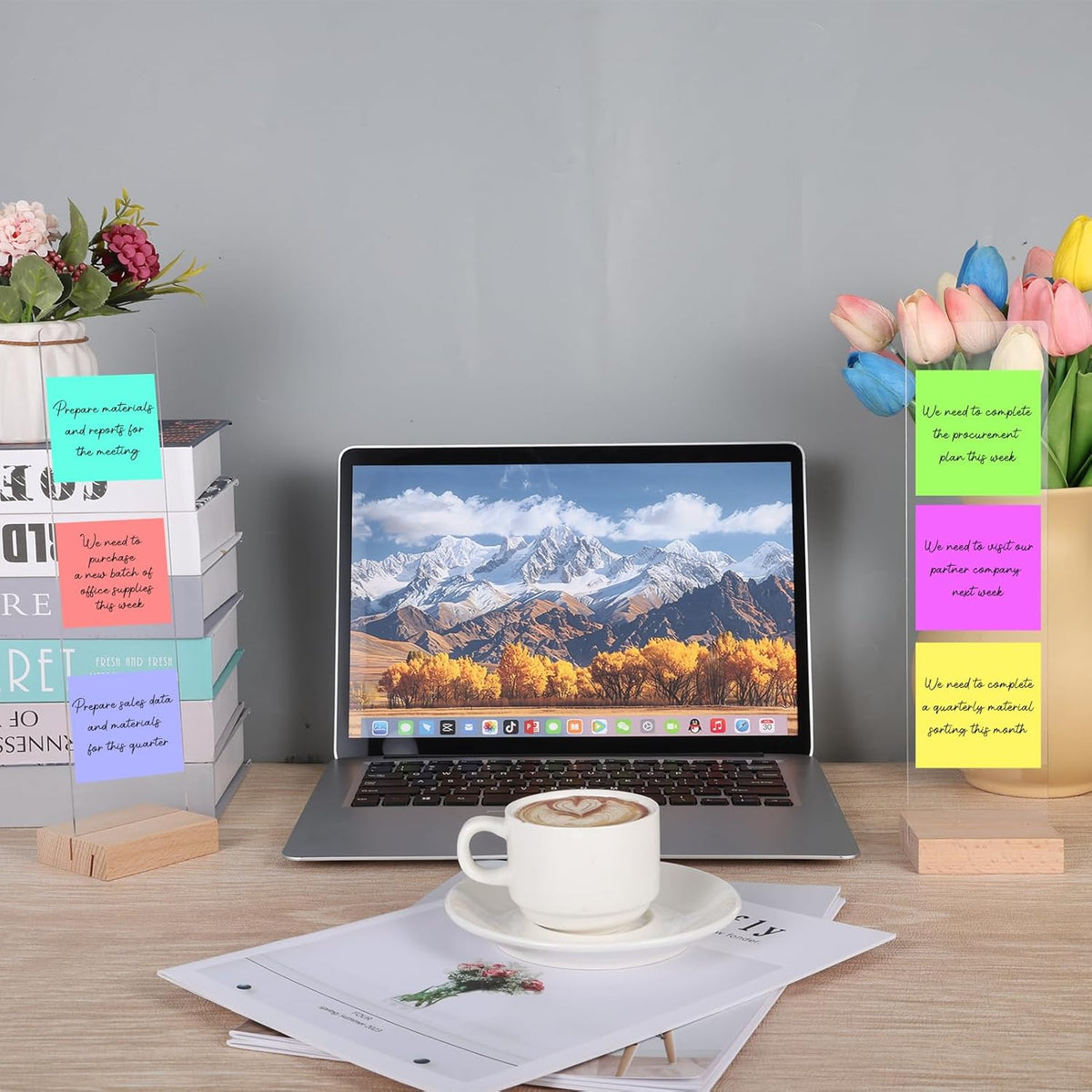 3PCS Monitor Memo Board Acrylic Detachable Sticky Note Holder for Computer Screen Clear Multifunction Portable Memo Message Board Holder Office Desk Accessories Desktop Organization