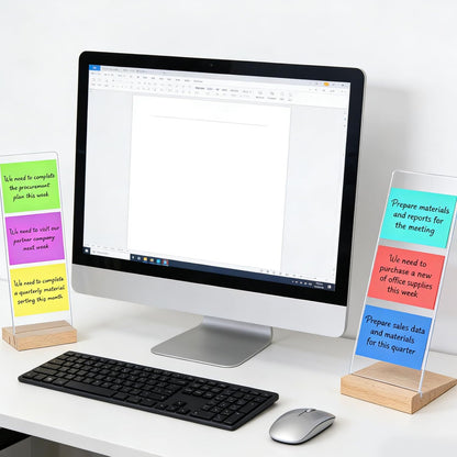 3PCS Monitor Memo Board Acrylic Detachable Sticky Note Holder for Computer Screen Clear Multifunction Portable Memo Message Board Holder Office Desk Accessories Desktop Organization