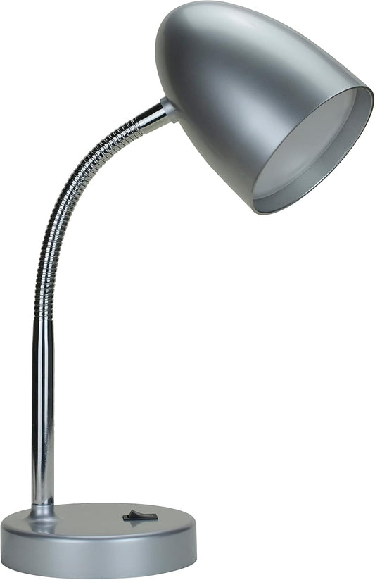 LED Desk Lamp, 3.5W 240LM 4000K Cool White Study Lamps for Bedroom and Office, Eye Protection, ETL Listed Silver Table lamp