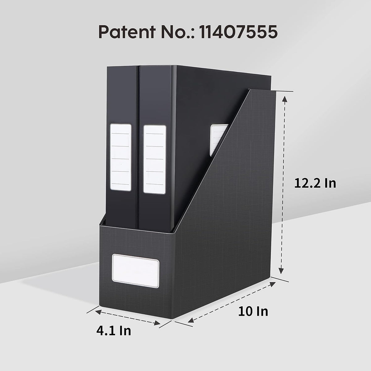 White Magazine File Holders，3 Packs Cardboard File Rack, Folder Holder