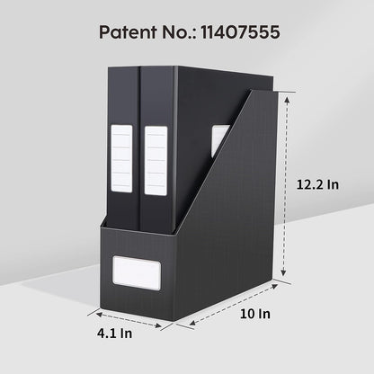 White Magazine File Holders，3 Packs Cardboard File Rack, Folder Holder