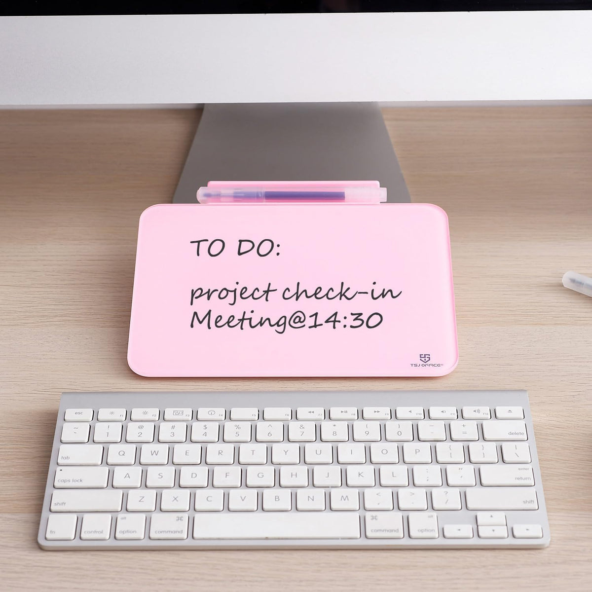 TSJ OFFICE Small Desktop Whiteboard - Glass Dry Erase Board 8 X 6 Inches Tabletop Easel Whiteboard with Stand, Desk Board Buddy for Artist, Teacher and Student